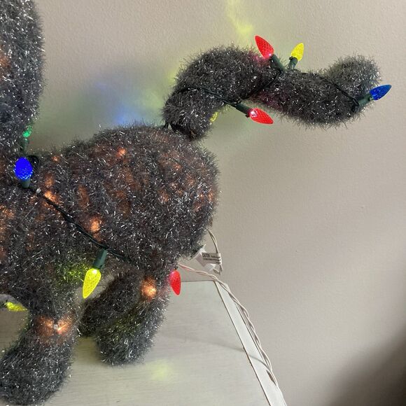 Target Wondershop 21.5” Tall Lit Tinsel Cat LED Lights Indoor Outdoor Yard Decor - Picture 4 of 11